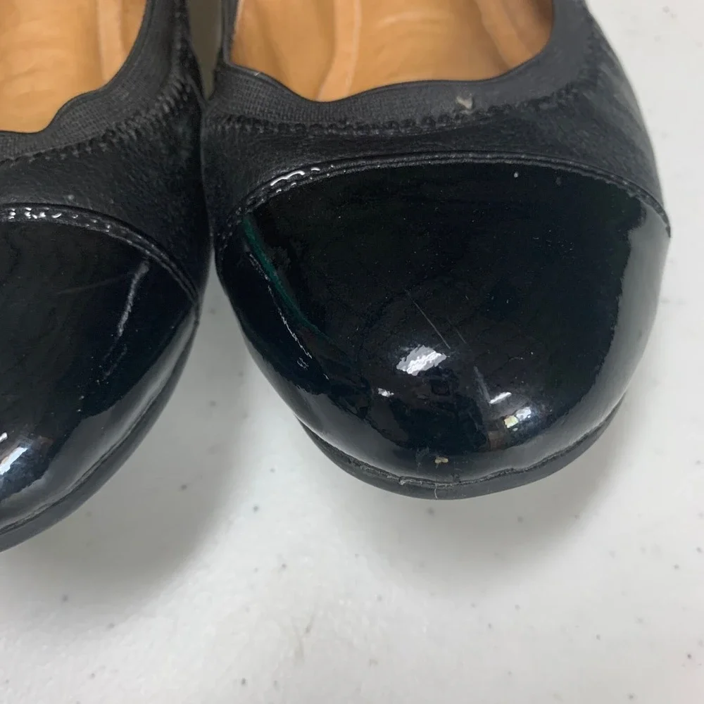 JOSEF SEIBEL‎ EUR 37 US 6.5 Pippa Black Leather Round Cap Toe Ballet Flats